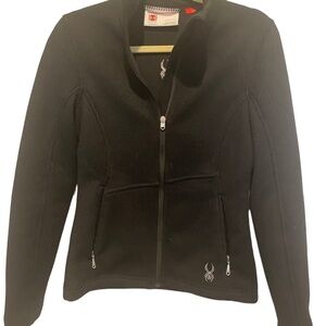 Women’s Black Spyder Full Zip Jacket, Great condition, Size Small